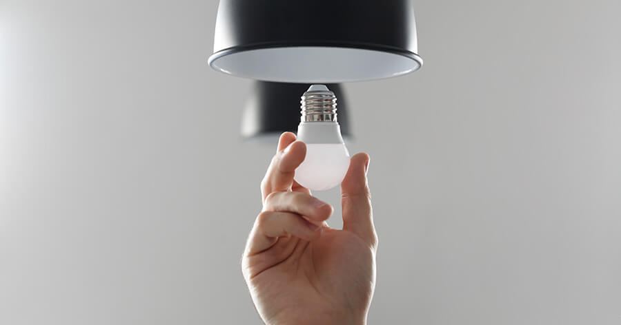 installing a light ball. 
