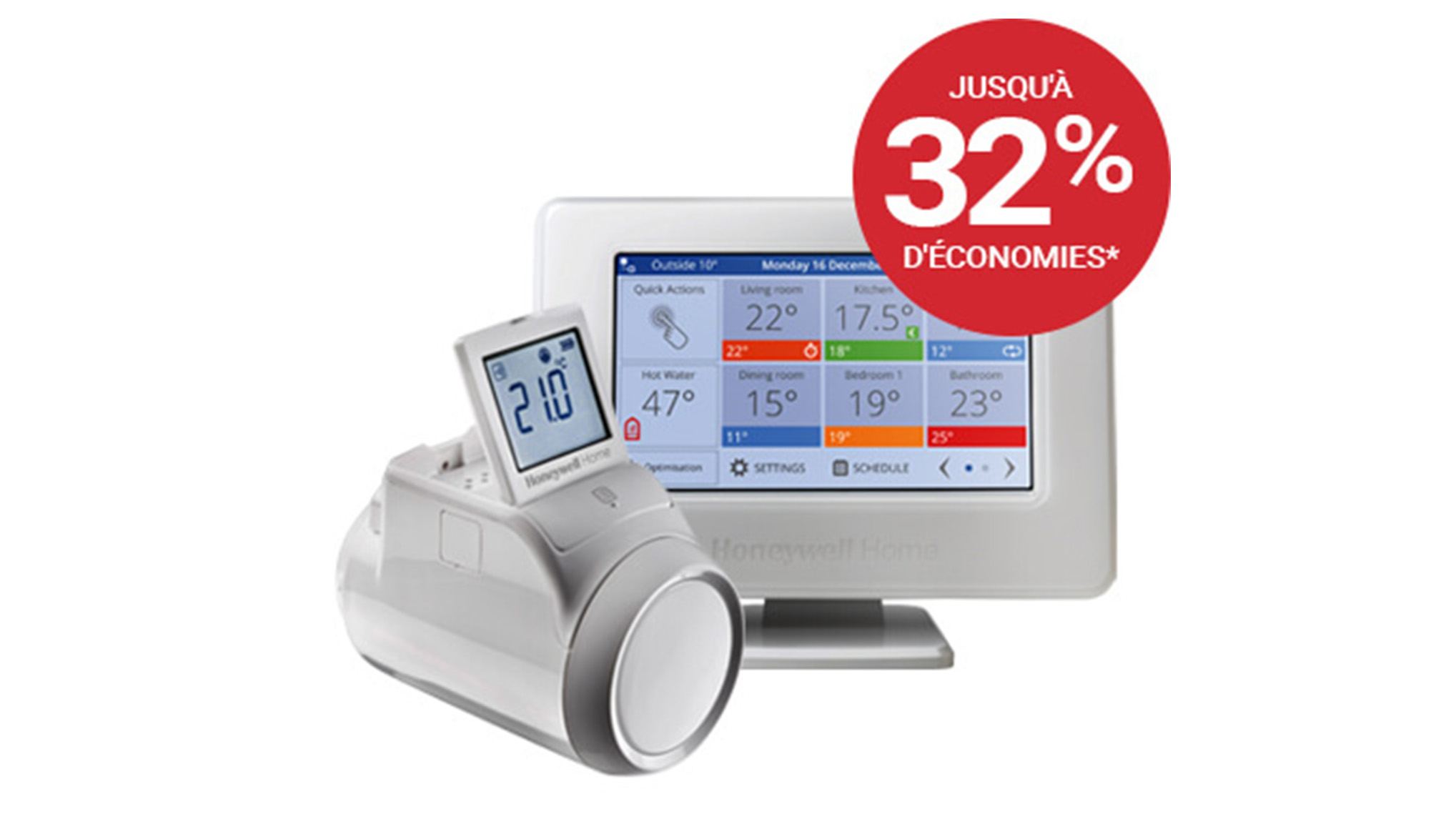 Honeywell Home THR092HRT evohome Tête thermostatique de radiateur sans Honeywell Home THR092HRT evohome Tête thermostatique de radiateur sans