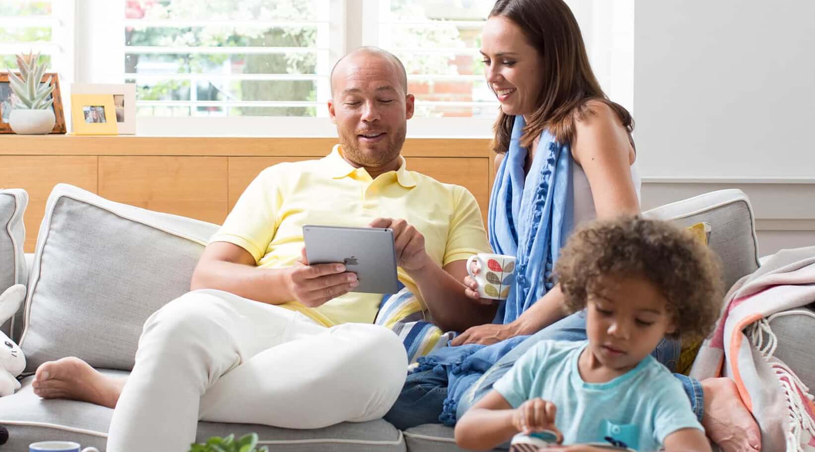 Family enjoying comfortable smart home together