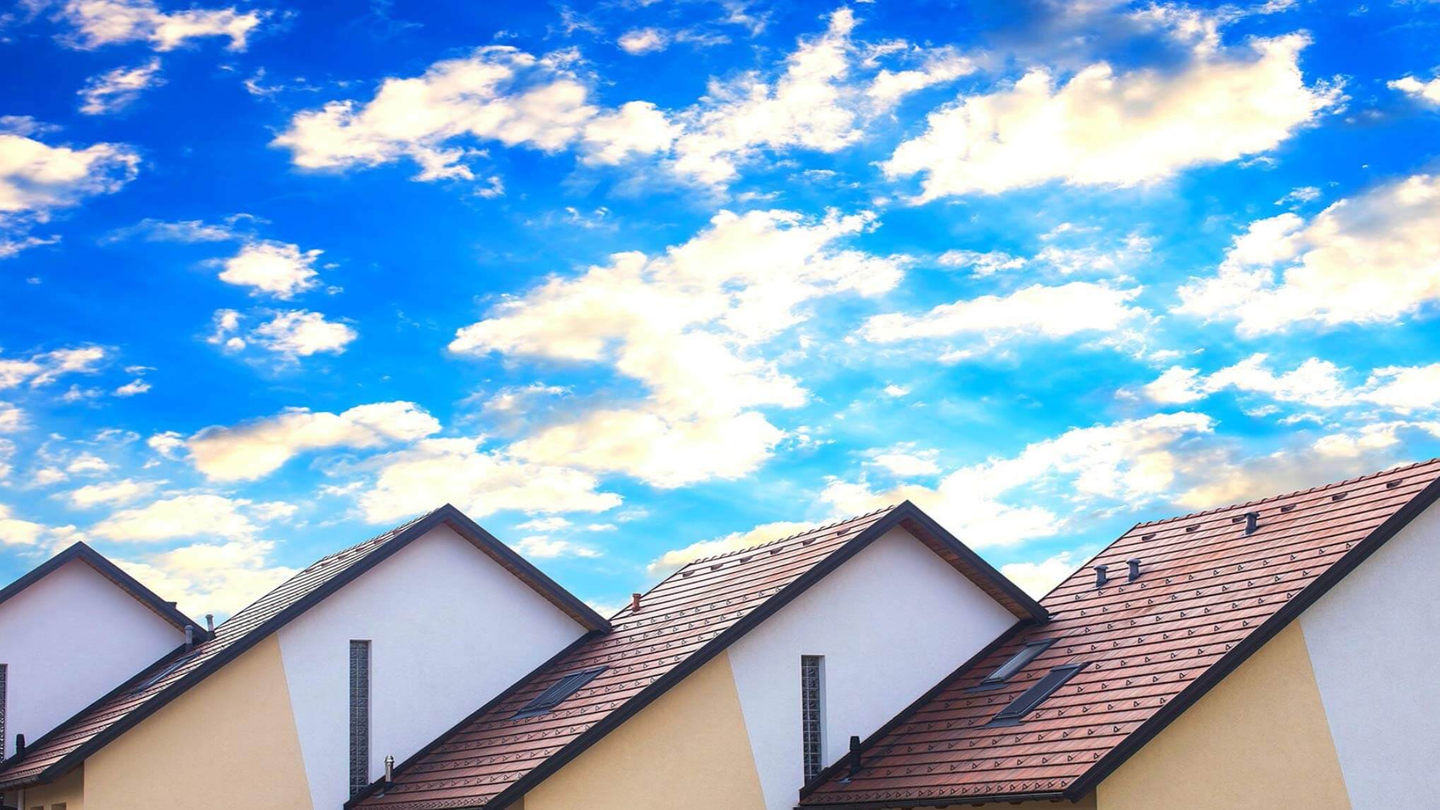 Top of houses and sky view