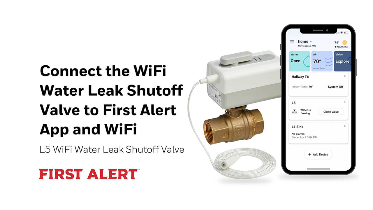 Connect the L5 WiFi Water Leak Shutoff Valve to the First Alert App and WiFi